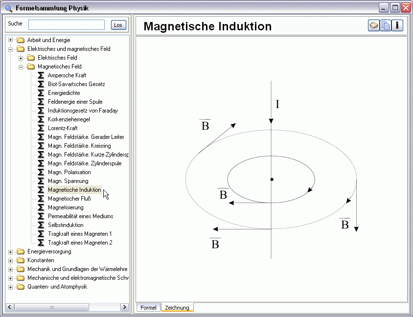 Bildschirmansicht 2: Franzis Formelsammlung Physik, Zeichnung B (Klick öffnet Bild in neuem Fenster)
