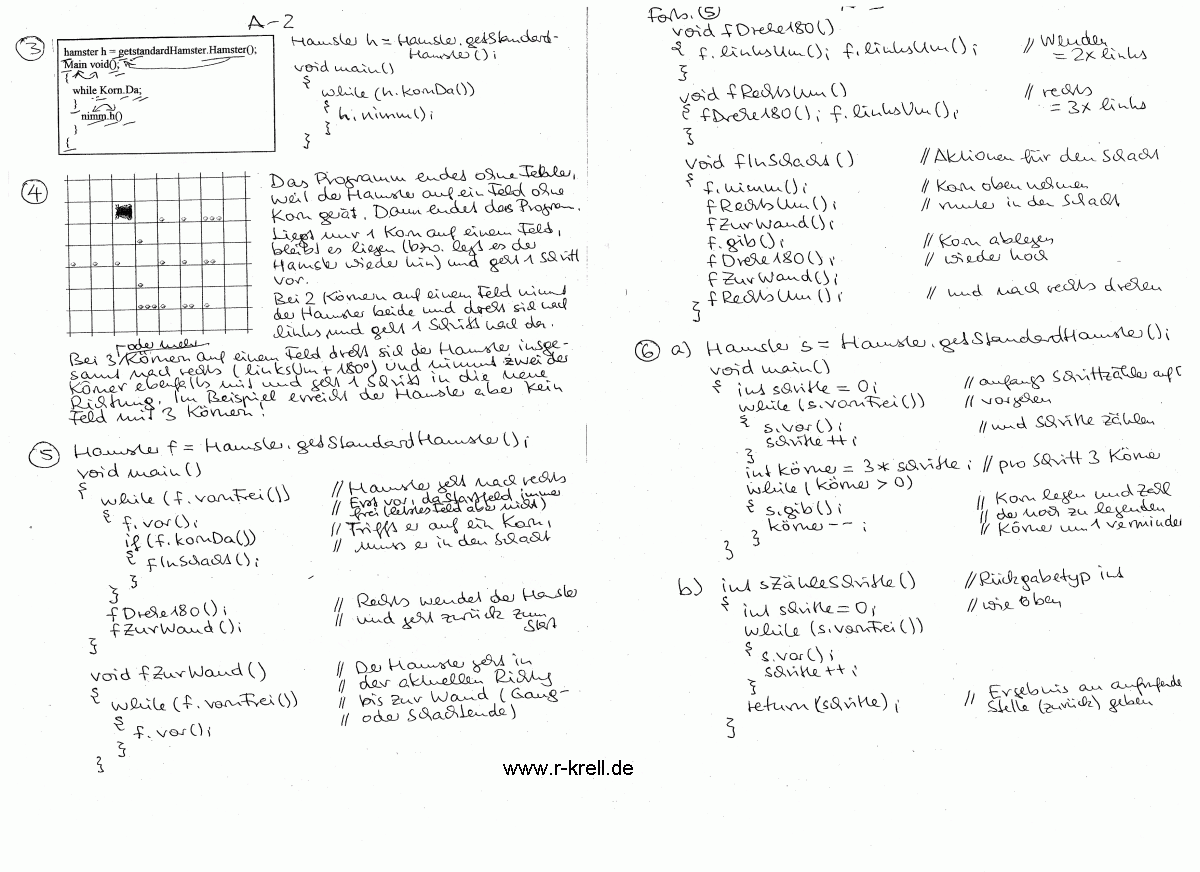 handschriftl. Klausurlösung, Seiten 2 und 3
