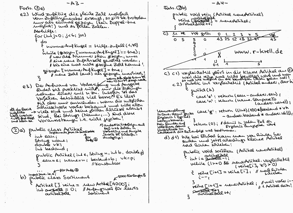handschriftl. Klausurl�sung, Seiten 3 und 4