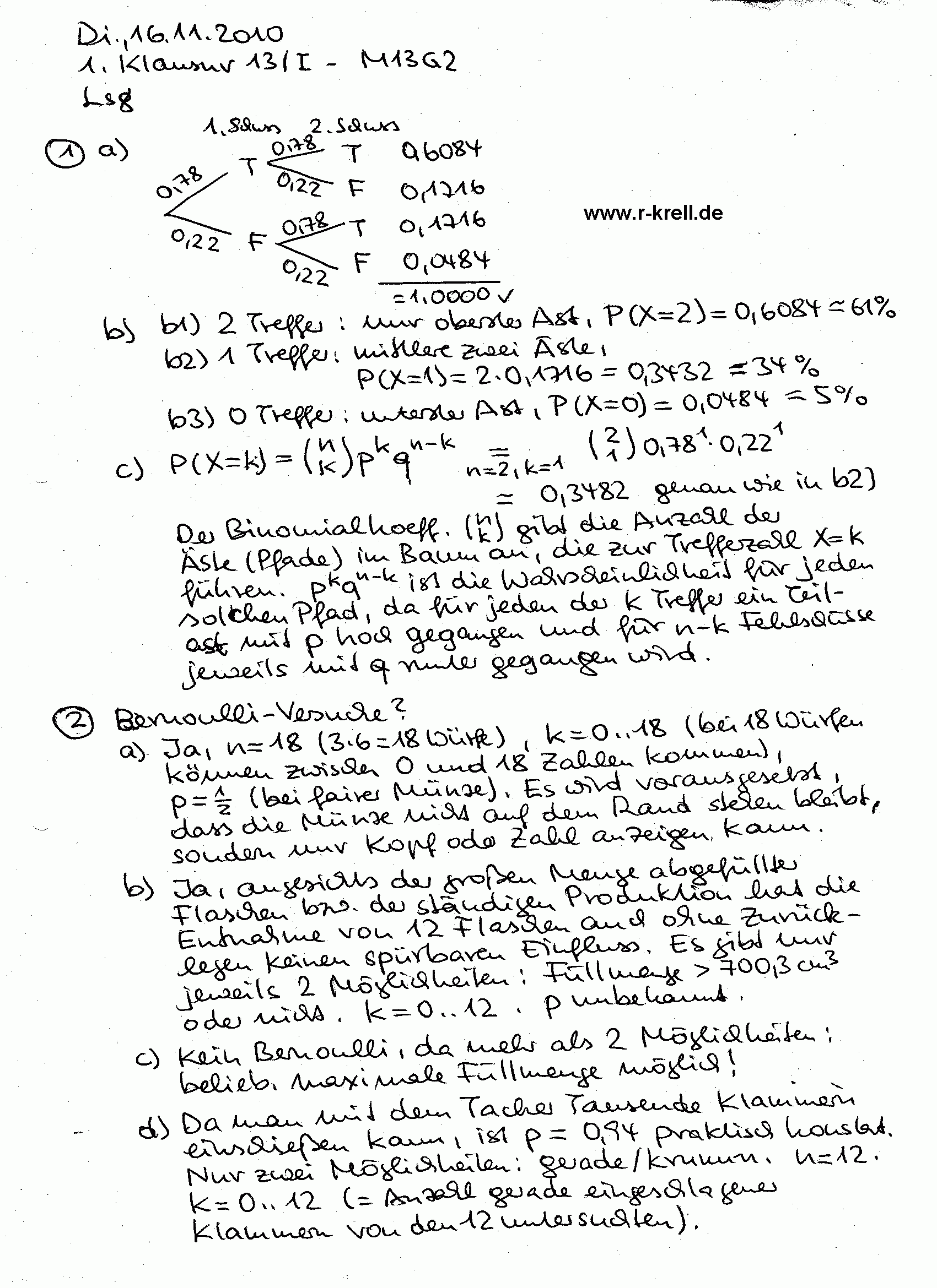 L�sung  Seite 1 (handschriftl.)