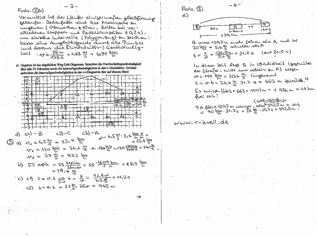 handschriftliche Lösung, Seiten 3 und 4