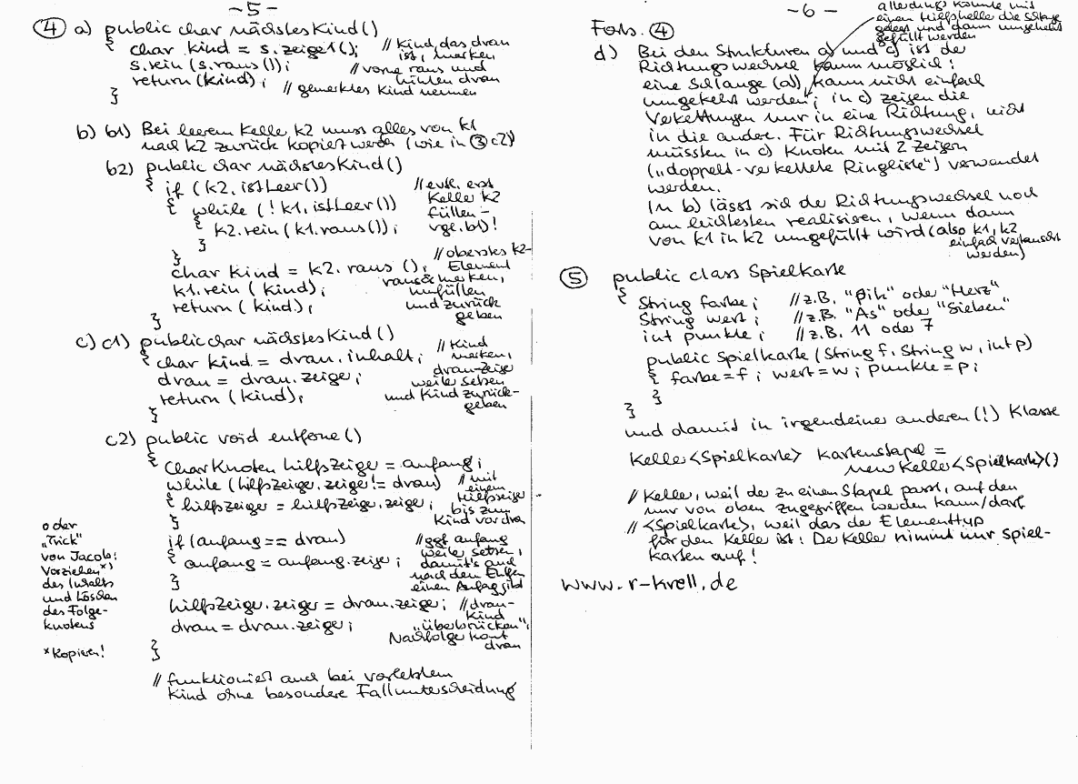 handschriftl. Klausurlösung, Seiten 5 und 6