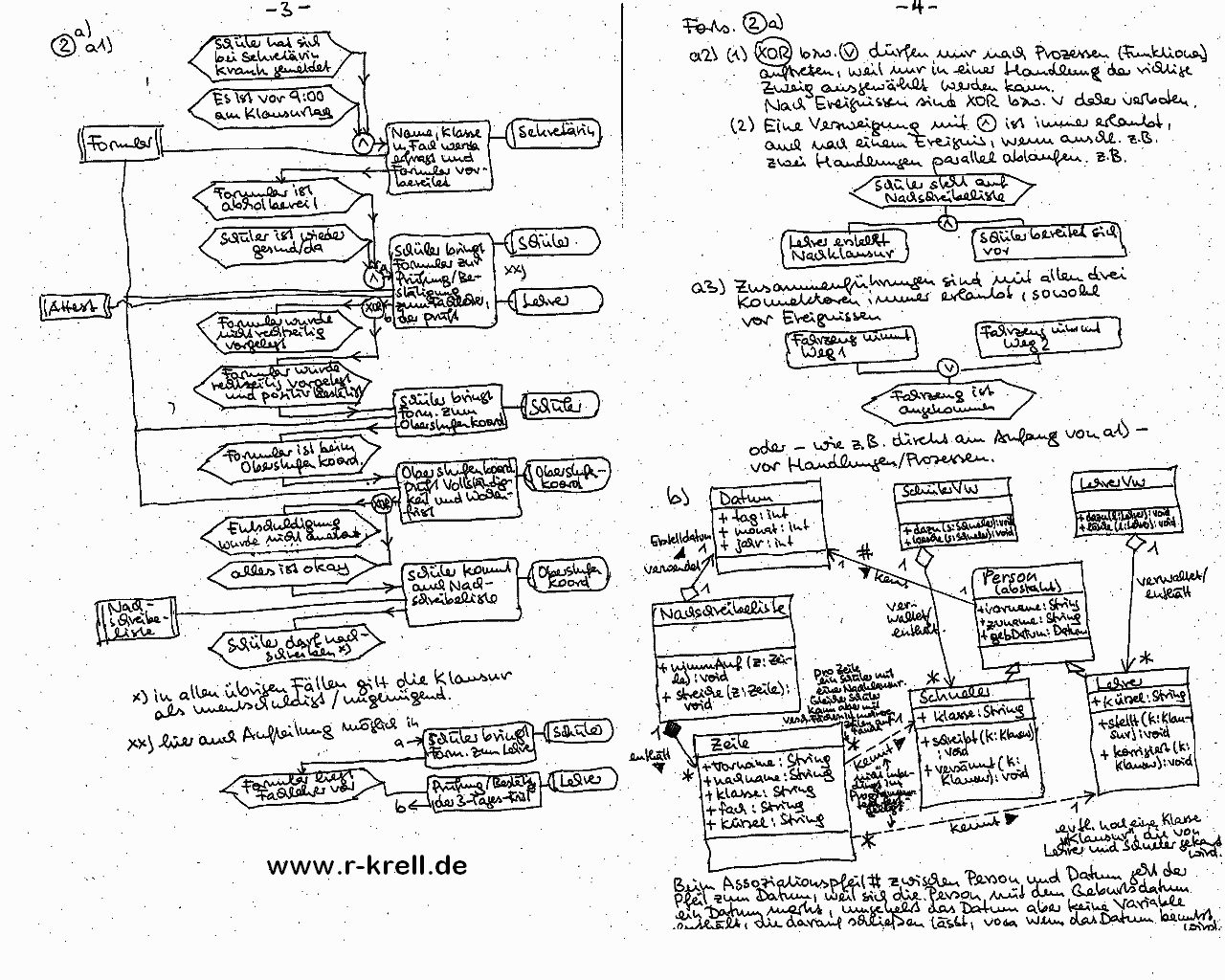handschriftl. Klausurl�sung, Seiten 3 und 4