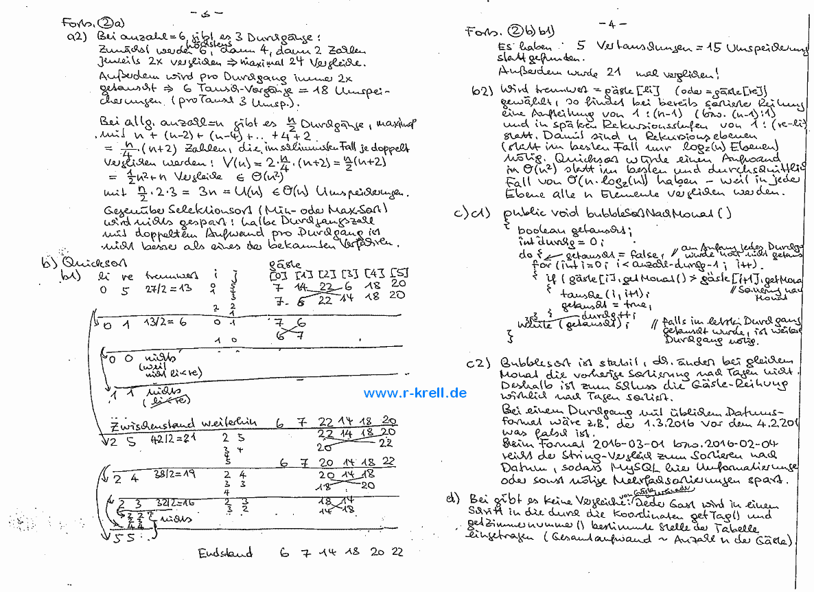 handschriftl. Klausurlösung, Seiten 3 und 4