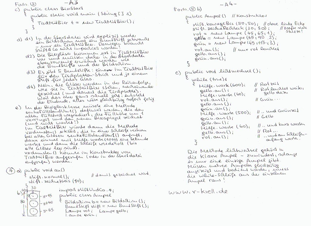 handschriftl. Klausurlösung, Seiten 3 und 4