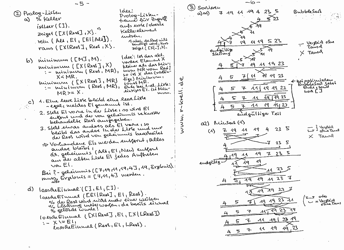 handschriftl. Klausurlösung, Seiten 5 und 6