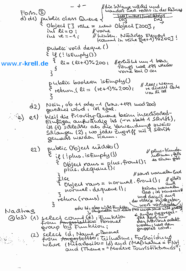 handschriftl. Klausurlösung, Seiten 7 und 8