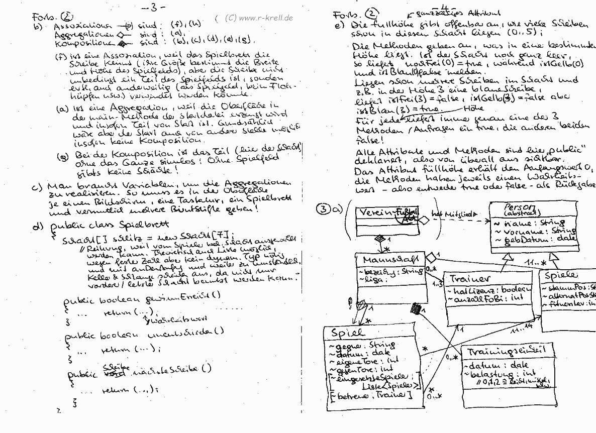 handschriftl. Klausurlösung, Seiten 3 und 4