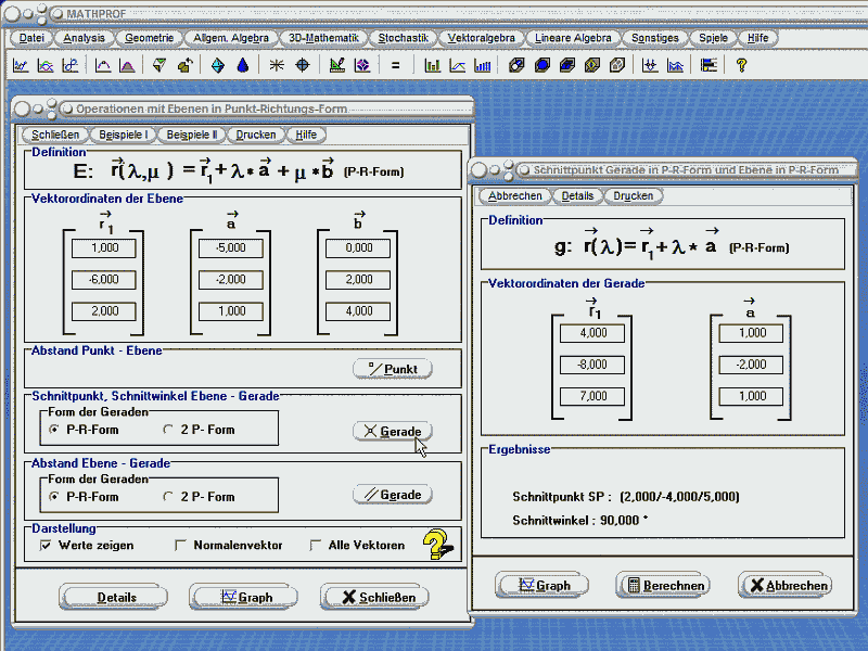 MathProf 4.0 -- Schnitt von Ebene und Gerade